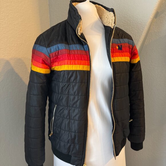 Aviator Nation 5 Stripe Jacket - Black Sz M - Picture 9 of 9
